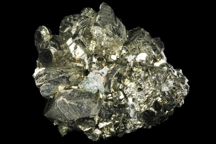 Gleaming Pyrite Cluster With Fluorite - Peru #99133